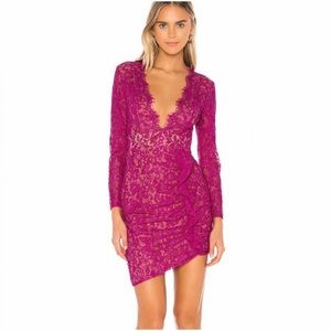 MAJORELLE Magenta Lace Dress
